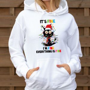 Its Fine Im Fine Everything Is Fine Christmas Cat Santa Hoodie 3 1