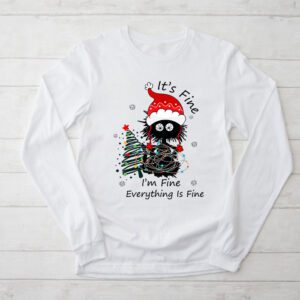 Funny Christmas Shirts It’s Fine I’m Fine Everything Is Fine Christmas Longsleeve Tee
