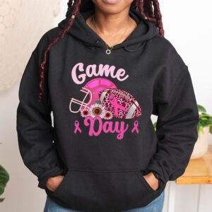 Leopard Game Day Pink American Football Tackle Breast Cancer Hoodie 1 1