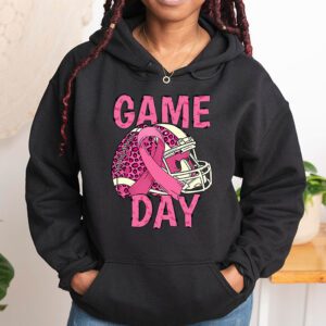 Leopard Game Day Pink American Football Tackle Breast Cancer Hoodie 1 2