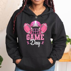 Leopard Game Day Pink American Football Tackle Breast Cancer Hoodie 1 3