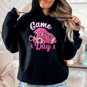 Leopard Game Day Pink American Football Tackle Breast Cancer Hoodie 2 1