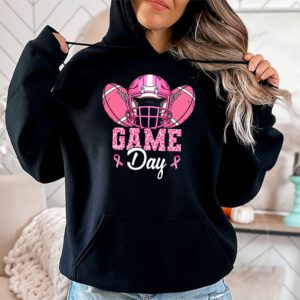 Leopard Game Day Pink American Football Tackle Breast Cancer Hoodie 2 3