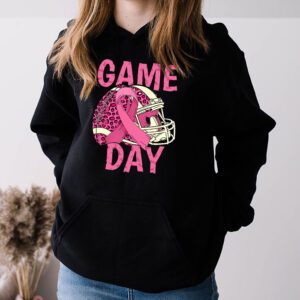 Leopard Game Day Pink American Football Tackle Breast Cancer Hoodie 3 2