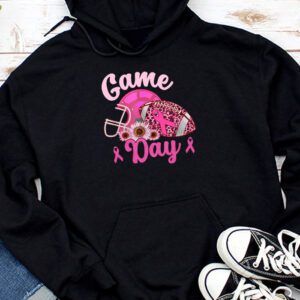 Leopard Game Day Pink American Football Tackle Breast Cancer Shirts Ideas Hoodie
