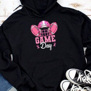 Leopard Game Day Pink American Football Tackle Breast Cancer Hoodie