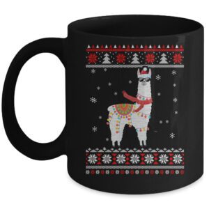 Llama Alpaca Christmas Tree Funny Ugly Christmas Sweater Mug