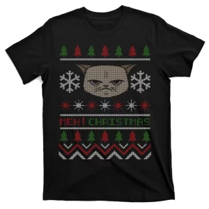 MEH! Christmas Cat Ugly Sweater T-Shirt
