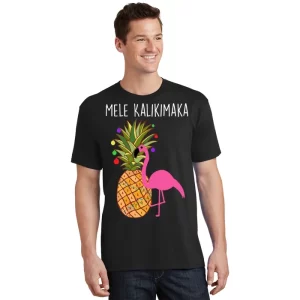 Mele Kalikimaka Flamingo Christmas T Shirt 1