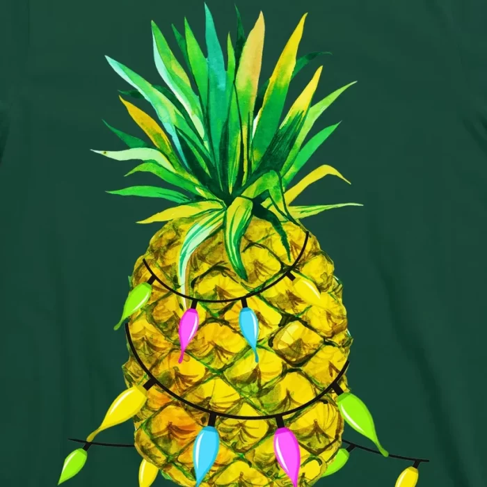 Mele Kalikimaka Pineapple Christmas Lights T Shirt 3