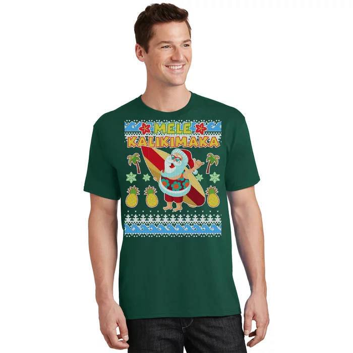 Mele-Kalikimaka-Santa-Ugly-Christmas-Hawaiian-T-Shirt-1 Mele Kalikimaka Santa Ugly Christmas Hawaiian T Shirt 1