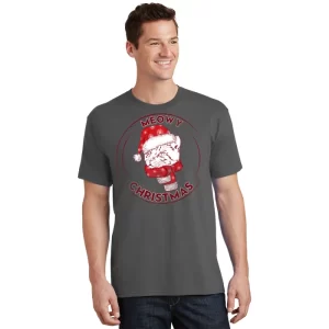 Meowy Christmas Emblem T Shirt 1