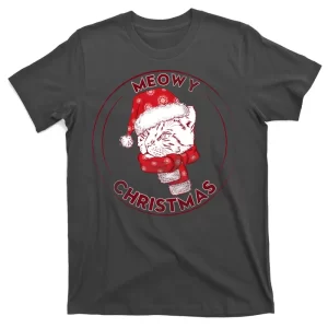 Meowy Christmas Emblem T-Shirt