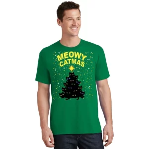 Meowy Christmas T Shirt 1