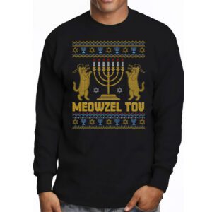 Meowzel Tov Funny Chanukah Hanukkah Ugly Sweater Longsleeve Tee 3 6