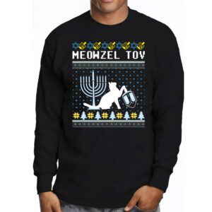 Meowzel Tov Funny Chanukah Hanukkah Ugly Sweater Longsleeve Tee 3 7