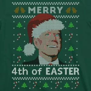 Merry 4th Of Easter Funny Biden Confusion Ugly Christmas T Shirt 3