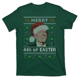 Merry 4th Of Easter Funny Biden Confusion Ugly Christmas T-Shirt