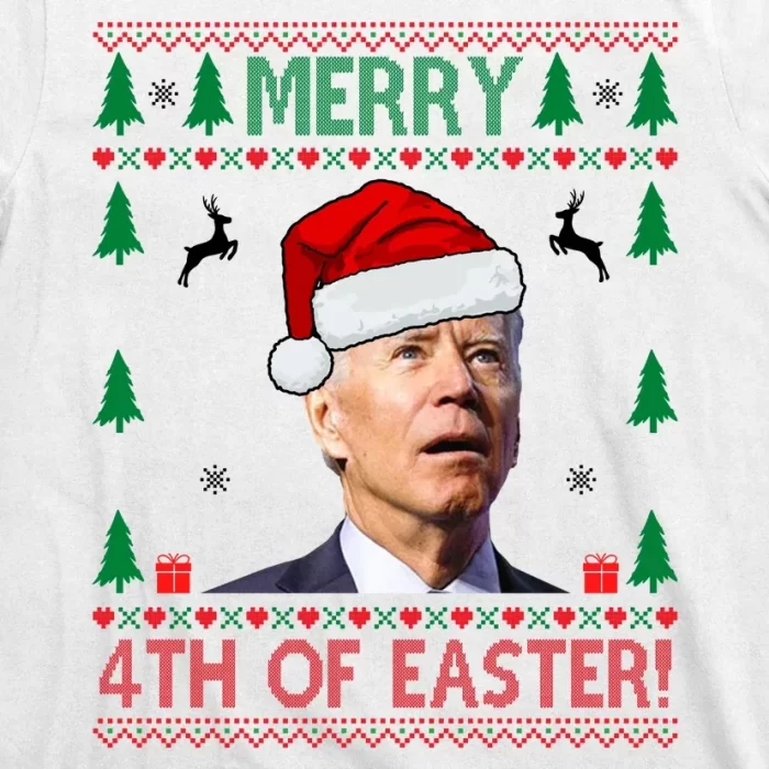 Merry 4th Of Easter Funny Joe Biden Ugly Christmas T Shirt 3