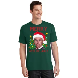 Merry 4th Of July Funny Joe Biden Ugly Christmas T Shirt 1