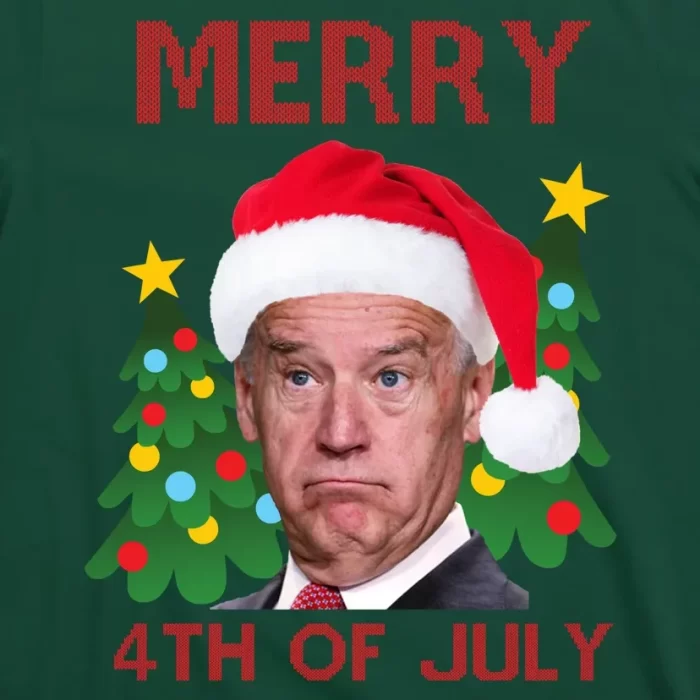 Merry 4th Of July Funny Joe Biden Ugly Christmas T Shirt 3