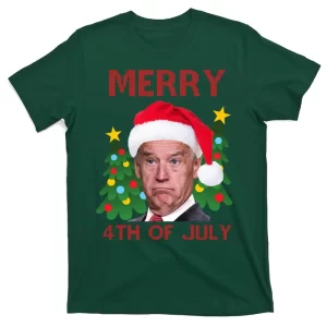 Merry 4th Of July Funny Joe Biden Ugly Christmas T-Shirt