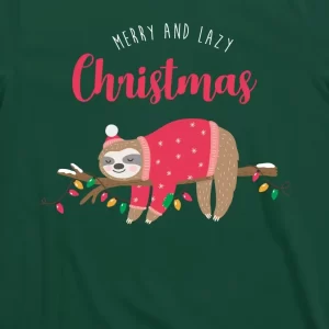 Merry And Lazy Christmas Cute Sloth T Shirt 3