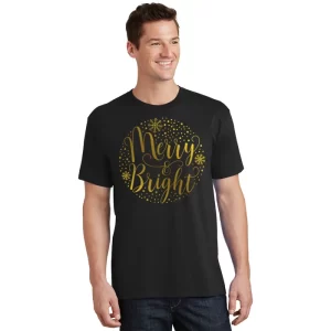 Merry Bright Christmas Patterns T Shirt 1