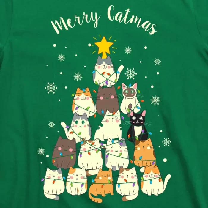 Merry Catmas Cute Cat Lover Christmas T Shirt 3