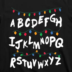 Merry Christmas Alphabet Christmas Lights T Shirt 3