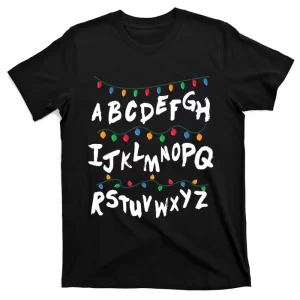 Merry Christmas Alphabet Christmas Lights T-Shirt
