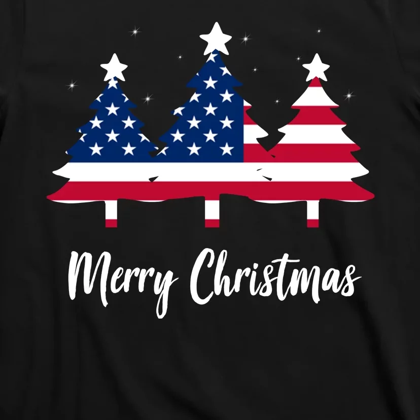 Merry-Christmas-American-Flag-Trees-T-Shirt-3 Merry Christmas American Flag Trees T Shirt 3
