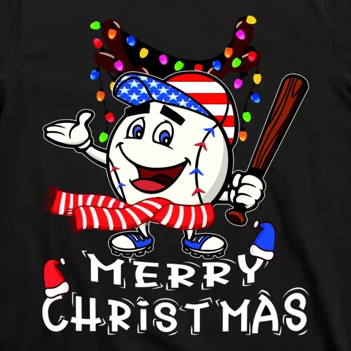 Merry Christmas Baseball Player T Shirt 3