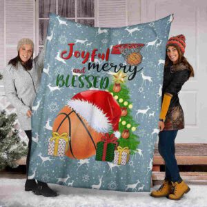 Merry Christmas Basketball Fleece Blanket