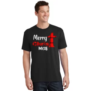 Merry Christmas Buffalo Plaid T Shirt 1
