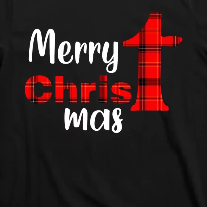 Merry Christmas Buffalo Plaid T Shirt 3