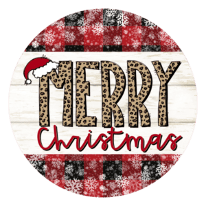Merry Christmas Buffalo Plaid Winter Sign