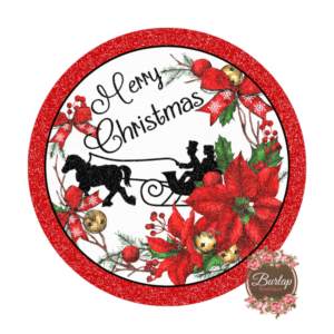 Merry Christmas Carriage Ride Winter Sign