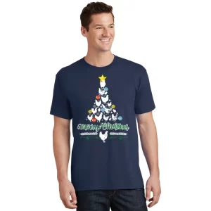 Merry Christmas Chicken Tree T Shirt 1