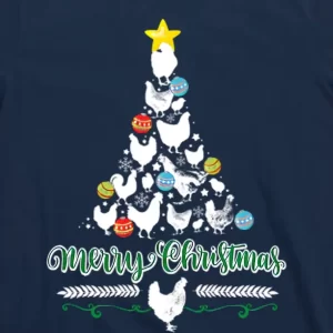 Merry Christmas Chicken Tree T Shirt 3