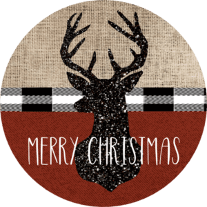 Merry Christmas Deer Winter Sign