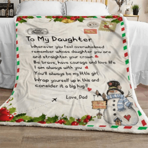 Merry Christmas Gift For Daughter Fleece Blanket