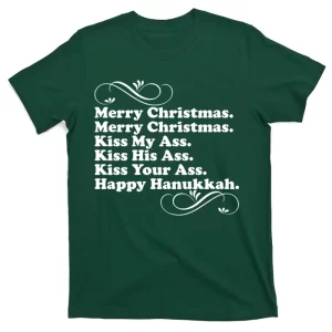 Merry Christmas Happy Hanukkah Funny Holiday T-Shirt