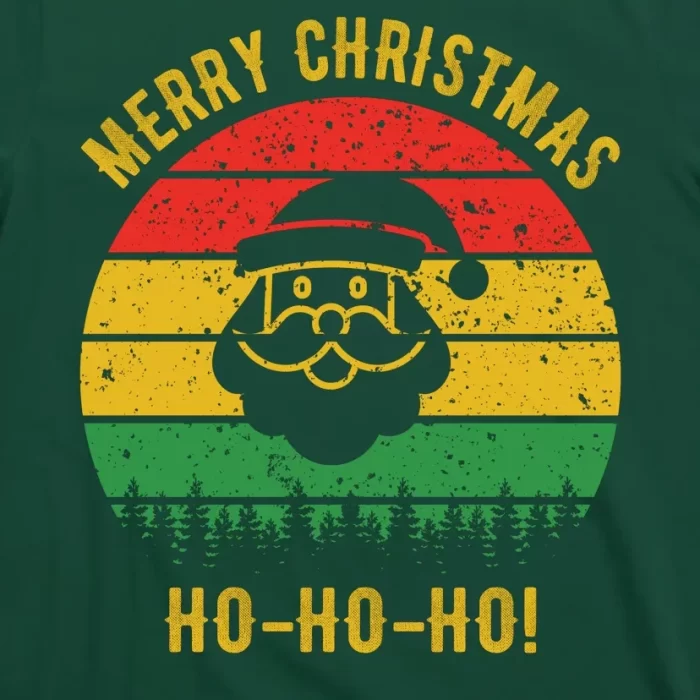 Merry Christmas Ho Ho Ho Vintage Santa T Shirt 3