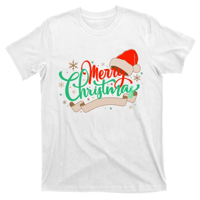 Merry Christmas Holiday Santa Snowflake T-Shirt