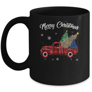 Merry Christmas Leopard Buffalo Truck Tree Red Plaid Mug