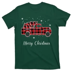 Merry Christmas Old Fashion Pick Up Truck Tree T-Shirt
