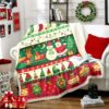 Merry Christmas Pattern Sherpa Fleece Blanket