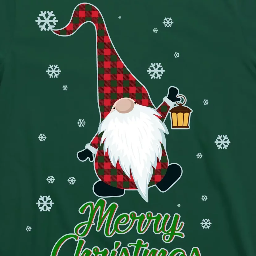Merry-Christmas-Plaid-Garden-Gnome-T-Shirt-3 Merry Christmas Plaid Garden Gnome T Shirt 3