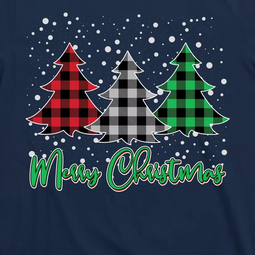 Merry-Christmas-Plaid-Trees-T-Shirt-3 Merry Christmas Plaid Trees T Shirt 3